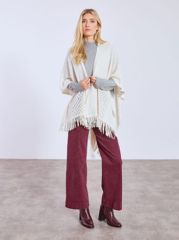 Κάπα πλεκτή με κρόσια WT1018.9090+1 φωτογραφία