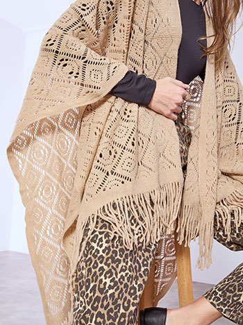 Κάπα πλεκτή με διάτρητα σχέδια WT1018.9206+3 φωτογραφία