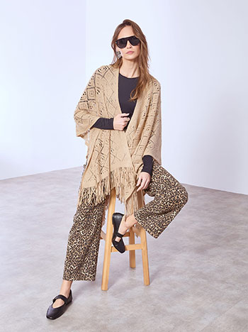 Κάπα πλεκτή με διάτρητα σχέδια WT1018.9206+3 φωτογραφία