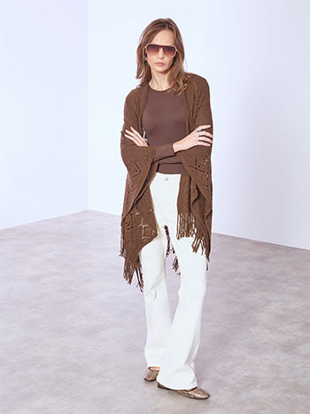 Κάπα πλεκτή με διάτρητα σχέδια WT1018.9206+4 φωτογραφία