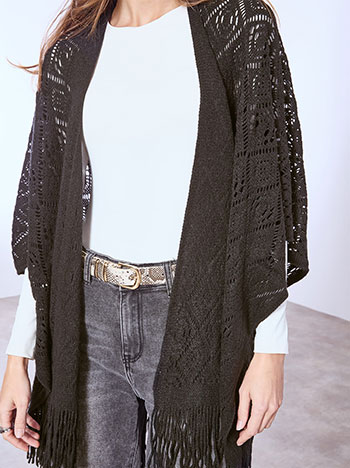 Κάπα πλεκτή με διάτρητα σχέδια WT1018.9206+2 φωτογραφία