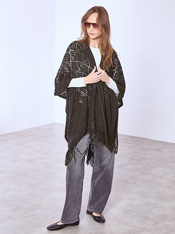 Κάπα πλεκτή με διάτρητα σχέδια WT1018.9206+2 φωτογραφία