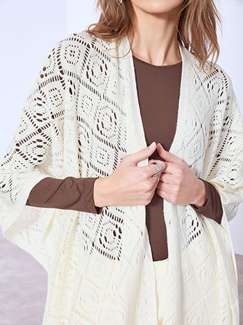 Κάπα πλεκτή με διάτρητα σχέδια WT1018.9206+1 φωτογραφία