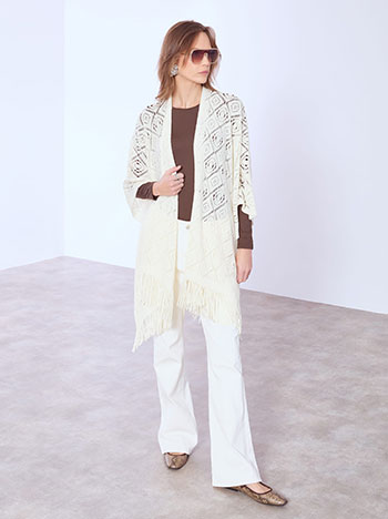 Κάπα πλεκτή με διάτρητα σχέδια WT1018.9206+1 φωτογραφία