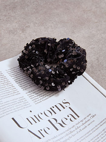 Λαστιχάκι μαλλιών βελούδινο με παγιέτες WT1018.A050+2