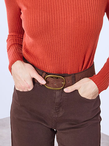 Ζώνη με όψη σουέντ WT1018.A112+2