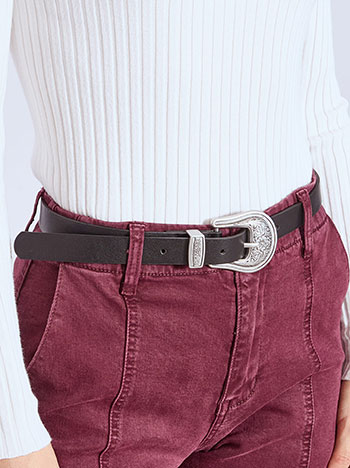 Ζώνη δερματίνης με ανάγλυφη αγκράφα WT1018.A283+2