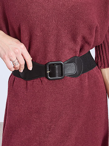 Ζώνη ελαστική με λεπτομέρειες δερματίνης WT1018.A442+1