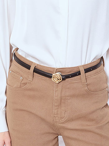 Ζώνη λεπτή με αγκράφα λουλούδι WT1018.A720+1