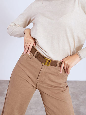 Ζώνη με τετράγωνη αγκράφα WT1018.A722+1