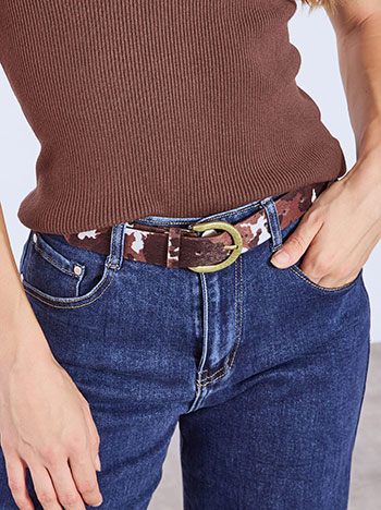 Ζώνη με τύπωμα αγελάδα WT1018.A732+1