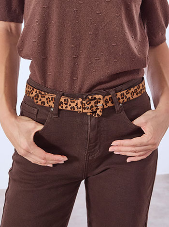 Ζώνη λεοπάρ σουέντ WT1018.A740+1