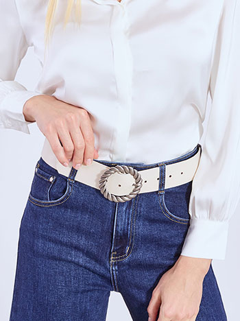 Ζώνη με στρογγυλή ανάγλυφη αγκράφα WT1018.A836+1