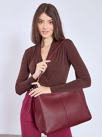 Τσάντα ώμου δερματίνης με αγκράφα WT1019.A217+4 φωτογραφία