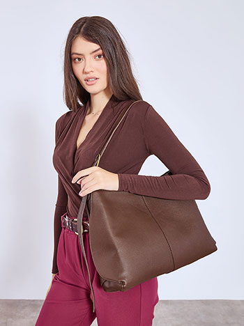 Τσάντα ώμου δερματίνης με αγκράφα WT1019.A217+2 φωτογραφία