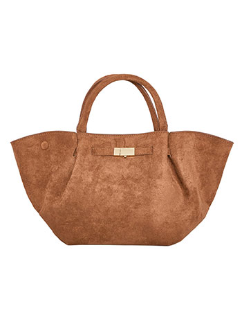 Τσάντα χειρός με σουέντ όψη και αγκράφα WT1019.A820+3 φωτογραφία