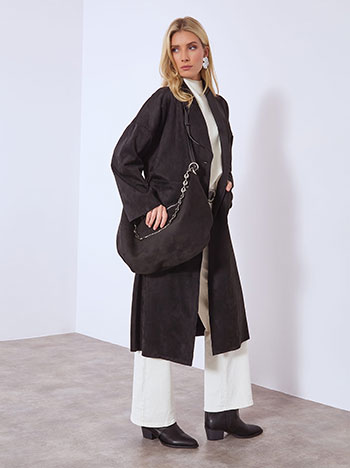 Τσάντα ώμου με σουέντ όψη WT1019.A821+2 φωτογραφία
