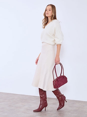 Τσάντα ώμου με σουέντ όψη WT1019.A938+3 φωτογραφία