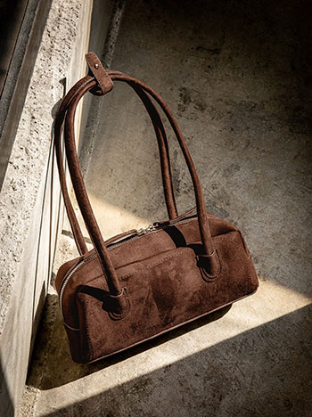 Τσάντα ώμου με σουέντ όψη WT1019.A938+1