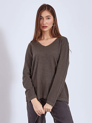 Πουλόβερ με αφινίριστες λεπτομέρειες WT1042.4320+1