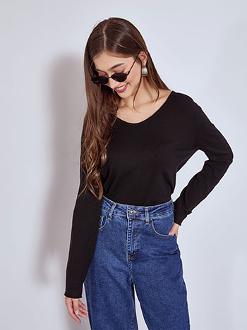 Πουλόβερ με αφινίριστες λεπτομέρειες WT1042.4320+7