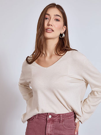 Πουλόβερ με αφινίριστες λεπτομέρειες WT1042.4320+8