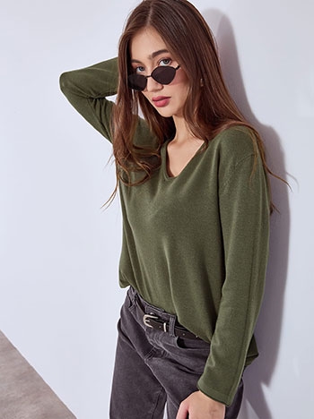 Πουλόβερ με αφινίριστες λεπτομέρειες WT1042.4320+13