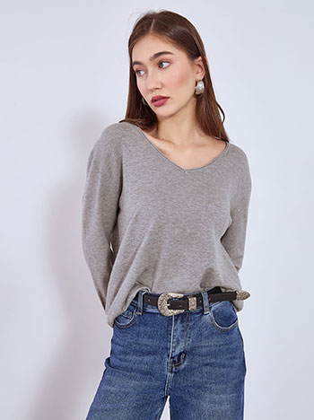 Πουλόβερ με αφινίριστες λεπτομέρειες WT1042.4320+2