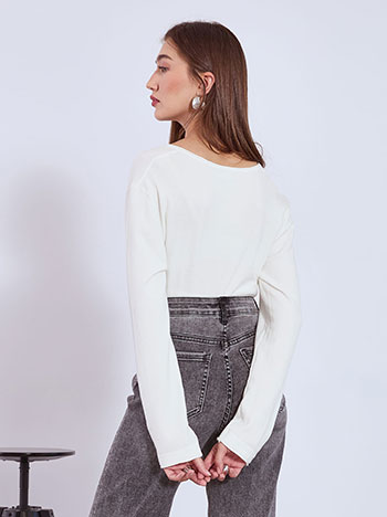 Πουλόβερ με αφινίριστες λεπτομέρειες WT1042.4320+3 φωτογραφία