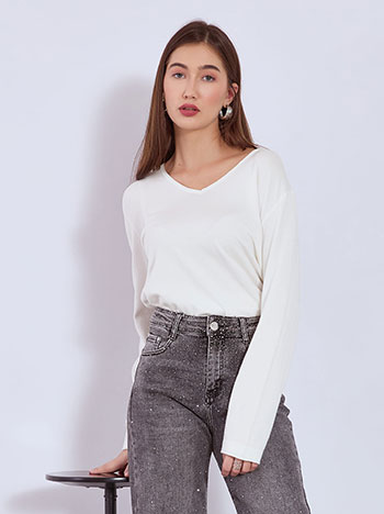 Πουλόβερ με αφινίριστες λεπτομέρειες WT1042.4320+3