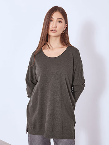 Πουλόβερ με αφινίριστη λαιμόκοψη WT1042.4322+1