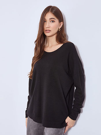 Πουλόβερ με αφινίριστη λαιμόκοψη WT1042.4322+4