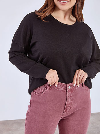 Πουλόβερ με αφινίριστη λαιμόκοψη WT1042.4322+4 φωτογραφία