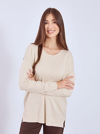 Πουλόβερ με αφινίριστη λαιμόκοψη WT1042.4322+5