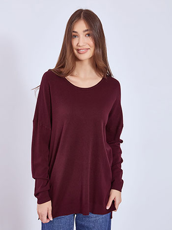 Πουλόβερ με αφινίριστη λαιμόκοψη WT1042.4322+6