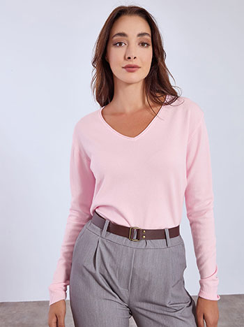 Πουλόβερ με ριπ λεπτομέρειες WT1042.4380+14