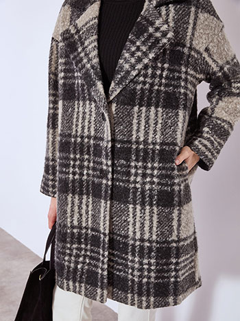 Παλτό μπουκλέ καρό WT1043.7001+1 φωτογραφία