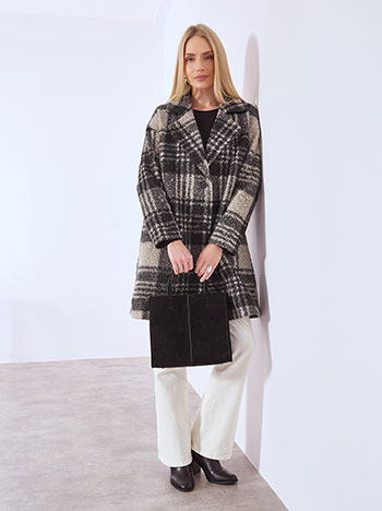Παλτό μπουκλέ καρό WT1043.7001+1 φωτογραφία