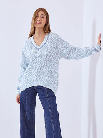 Πουλόβερ μελανζέ με V λαιμόκοψη WT1430.4003+2