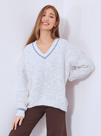 Πουλόβερ μελανζέ με V λαιμόκοψη WT1430.4003+4