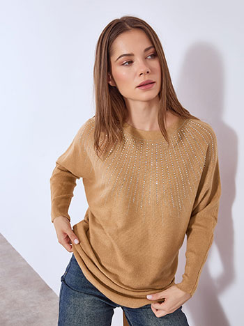 Πουλόβερ με strass λεπτομέρειες WT1430.4046+3