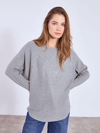 Πουλόβερ με strass λεπτομέρειες WT1430.4046+2