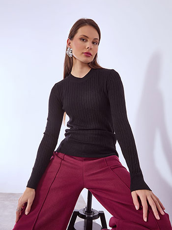 Πουλόβερ με ανάγλυφο ύφασμα WT1430.4104+1