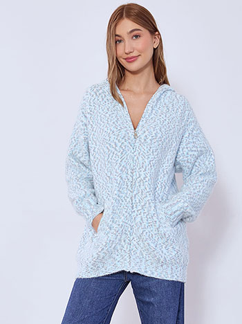 Ζακέτα μελανζέ με κουκούλα WT1430.5038+2