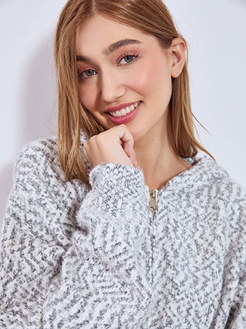 Ζακέτα μελανζέ με κουκούλα WT1430.5038+3 φωτογραφία