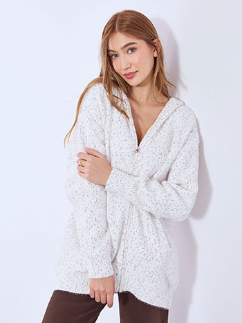 Ζακέτα μελανζέ με κουκούλα WT1430.5038+5