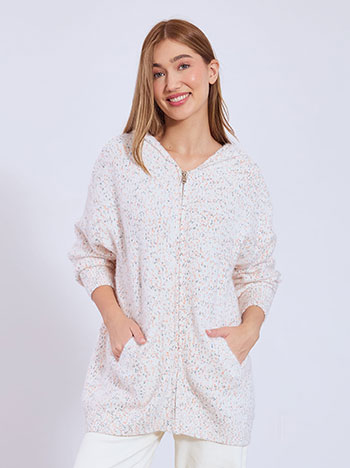 Ζακέτα μελανζέ με κουκούλα WT1430.5038+1