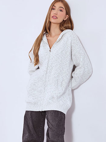 Ζακέτα μελανζέ με κουκούλα WT1430.5038+4