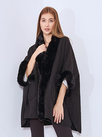 Celestino Παλτό μπουκλέ με λεπτομέρειες γούνας WT1430.7887+1