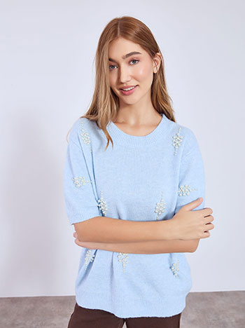 Πουλόβερ με λεπτομέρειες απο πέρλες WT1556.4102+2